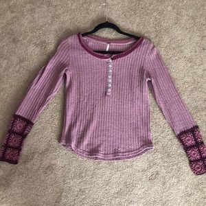 NWOT Whimsical Purple Free People Henley